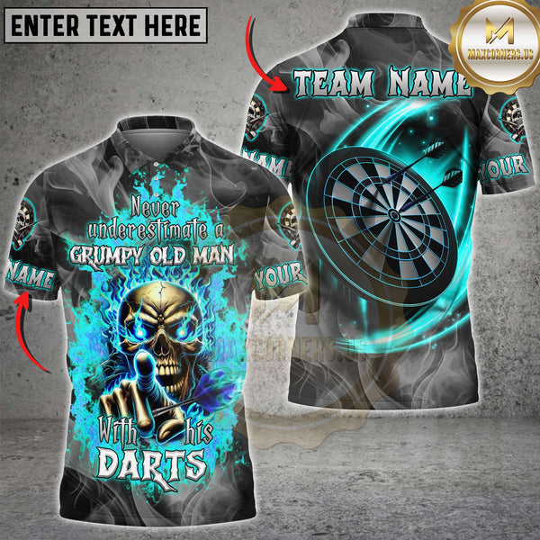 Maxcorners Grumpy Old Man With His Darts Multicolors Customized Name, Team Name 3D Shirts (4 Colors)