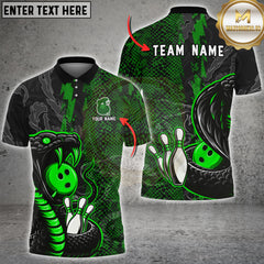 Maxcorners Bowling Venom Snake Strike Graphic Multioptions Customized Name, Team Name 3D Shirt (5 Colors)