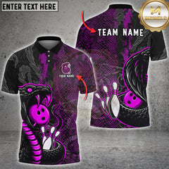 Maxcorners Bowling Venom Snake Strike Graphic Multioptions Customized Name, Team Name 3D Shirt (5 Colors)