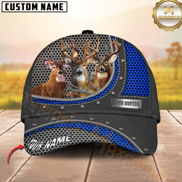 Maxcorners Hunting Style Metal Pattern Mesh Cap Personalized Name 3D Cap