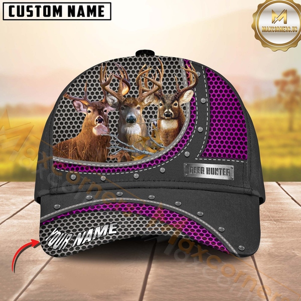 Maxcorners Hunting Style Metal Pattern Mesh Cap Personalized Name 3D Cap