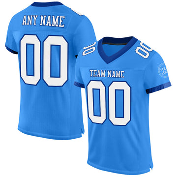 Maxcorners Custom Powder Blue White-Royal Mesh Authentic Classic Football Jersey LM2605