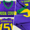 Maxcorners Custom Purple Gold-Kelly Green Mesh Authentic Football Jersey LM2605