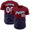 Maxcorners Custom Maroon Pinstripe White-Navy Authentic Fade Fashion Baseball Jersey LM2605