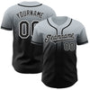 Maxcorners Custom Silver Black-White Authentic Fade Fashion Baseball Jersey LM2605
