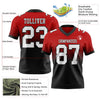 Maxcorners Custom Red White-Black Authentic Fade Fashion Football Jersey LM2605