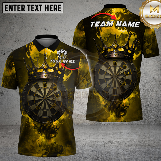 Maxcorners Royal Dark Crown Purple Smoke Gothic Dartboard Multicolor Options Personalized Name, Team Name 3D Shirt (4 Colors).