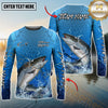 Maxcorners Fishing Electric Water Graphic Multicolor Options Personalized Name, Team Name 3D Long Sleeve Shirt (12 Fish Species)