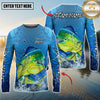 Maxcorners Fishing Electric Water Graphic Multicolor Options Personalized Name, Team Name 3D Long Sleeve Shirt (12 Fish Species)