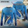 Maxcorners Fishing Electric Water Graphic Multicolor Options Personalized Name, Team Name 3D Long Sleeve Shirt (12 Fish Species)