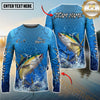 Maxcorners Fishing Electric Water Graphic Multicolor Options Personalized Name, Team Name 3D Long Sleeve Shirt (12 Fish Species)