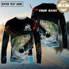 Maxcorners Fishing Water Splash Graphic Multicolor Options Personalized Name, Team Name 3D Long Sleeve