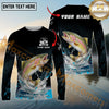 Maxcorners Fishing Water Splash Graphic Multicolor Options Personalized Name, Team Name 3D Long Sleeve