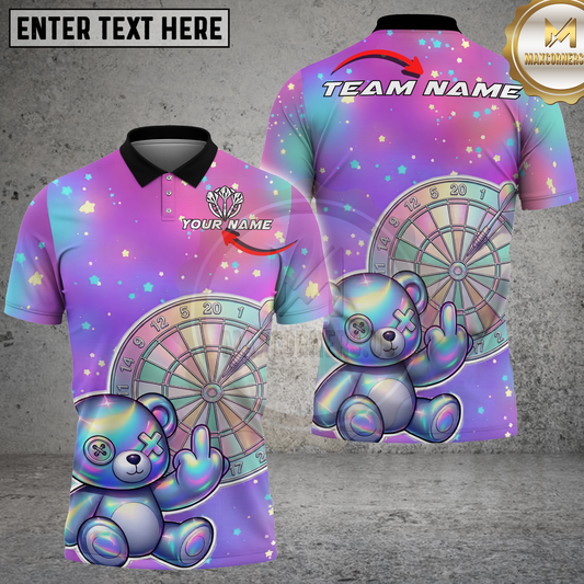 Maxcorners Dart Shirt Pastel Teddy Bear Artwork Multicolor Options Personalized Name, Team Name 3D Shirt