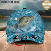 Maxcorners Fishing Cap Light Blue Splash Design Multicolor Options Personalized Name (12 Fish Species)