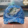 Maxcorners Fishing Cap Blue Water Splash Design Multicolor Options Personalized Name (12 Fish Species)