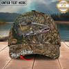 Maxcorners Fishing Cap Woodland Camo Design Multicolor Options Personalized Name (12 Fish Species)