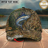 Maxcorners Fishing Cap Woodland Camo Design Multicolor Options Personalized Name (12 Fish Species)