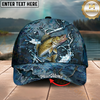 Maxcorners Fishing Cap Dark Water Splash Design Multicolor Options Personalized Name (12 Fish Species)