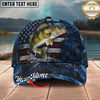Maxcorners Fishing Cap Patriotic USA Flag Design Multicolor Options Personalized Name