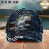Maxcorners Fishing Cap Patriotic USA Flag Design Multicolor Options Personalized Name