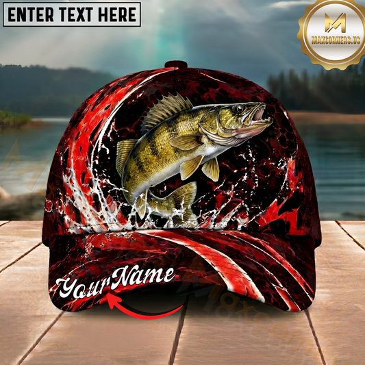 Maxcorners Fishing Cap Dynamic Water Splash Design Multicolor Options Personalized Name