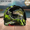 Maxcorners Fishing Cap Neon Green Splash Design Multicolor Options Personalized Name (12 Fish Species)