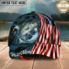 Maxcorners USA Flag Patriotic Style Multicolor Options Personalized Name (12 Fish Species)
