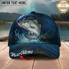 Maxcorners Fishing Cap Midnight Fishing Action Design Multicolor Options Personalized Name (12 Fish Species)