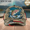 Maxcorners Fishing Cap Patriotic Desert Camo Design Multicolor Options Personalized Name (12 Fish Species)