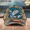 Maxcorners Fishing Cap Patriotic Desert Camo Design Multicolor Options Personalized Name (12 Fish Species)