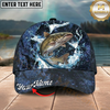 Maxcorners Fishing Cap Midnight Salmon Splash Design Multicolor Options Personalized Name (12 Fish Species)