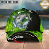 Maxcorners Fishing Cap Neon Green Catfish Design Multicolor Options Personalized Name (12 Fish Species)