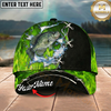 Maxcorners Fishing Cap Neon Green Catfish Design Multicolor Options Personalized Name (12 Fish Species)