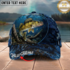 Maxcorners Fishing Cap Underwater River Scene Design Multicolor Options Personalized Name (12 Fish Species)