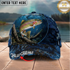 Maxcorners Fishing Cap Underwater River Scene Design Multicolor Options Personalized Name (12 Fish Species)