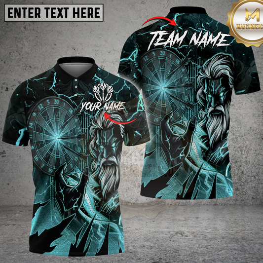 Maxcorners Darts Thunder God Lightning Warrior Multicolor Options Personalized Name, Team Name 3D Shirt (4 Colors)