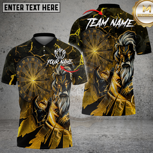 Maxcorners Darts Thunder God Lightning Warrior Multicolor Options Personalized Name, Team Name 3D Shirt (4 Colors)