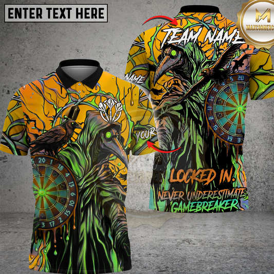 Maxcorners Plague Doctor Darts Neon Gothic Multi Options Personalized Name, Team Name Unisex 3D Shirt (4 Colors)