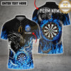 Maxcorners Darts Fire Dragon Flaming Dartboard Multi Options Personalized Name, Team Name Unisex 3D Shirt (4 Colors)