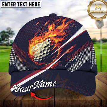 Maxcorners Golf Flaming Golf Ball Dynamic Speed Graphic Personalized Name 3D Cap