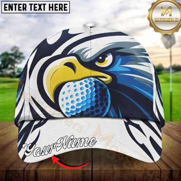 Maxcorners Golf Eagle Head Golf Ball Graphic Personalized Name 3D Cap