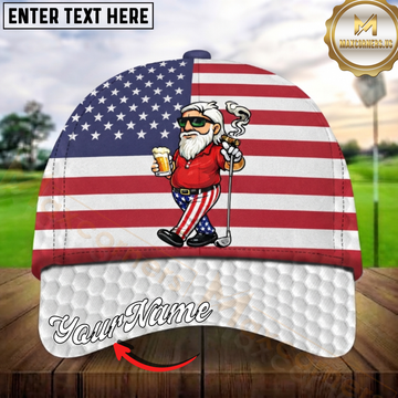 Maxcorners Golf Patriotic Grandpa USA Flag Artwork Personalized Name 3D Cap