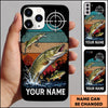 Maxcorners Fishing Retro Target and Fishing Lure Design Personalized Name Phone Case (12 Fish Species)