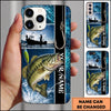 Maxcorners Fishing Hook and Ocean Collage Design Personalized Name Phone Case (12 Fish Species)