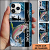 Maxcorners Fishing Hook and Ocean Collage Design Personalized Name Phone Case (12 Fish Species)