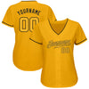 Maxcorners Custom Gold Gold-Black Authentic Baseball Jersey LM2605