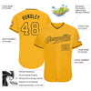 Maxcorners Custom Gold Gold-Black Authentic Baseball Jersey LM2605