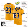 Maxcorners Custom Gold Navy-White Mesh Authentic Football Jersey LM2605
