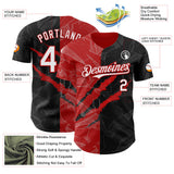 Maxcorners Custom Graffiti Pattern White Black-Red 3D Scratch Premium Baseball Jerseys LM0210